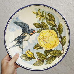 Plat en céramique "Oiseaux"...
