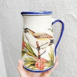 Ceramic jug "Birds" - 20cm. -