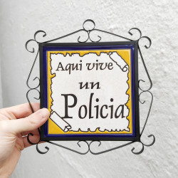 Azulejo "POLICIA" c/marco -...