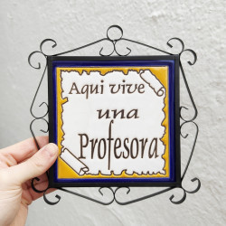 Azulejo "PROFESORA" c/marco...