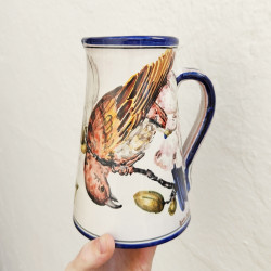 Ceramic jug "Birds" - 20cm. -