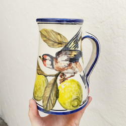 Ceramic jug "Birds" - 20cm. -